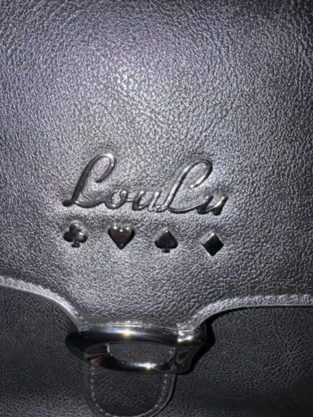 LouLu Black Satchel Handbag Crossbody Shoulder Bag Faux Leather
